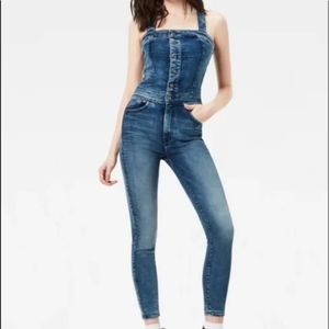 Xs)G Star Raw "Lynn" Pinafore Denim Overalls